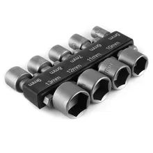 9pcs/set Bit Driver Nut Driver Tool Set Metric Nut Driver Socket Bits Hex Shank Quick-Change Screw Drivers Tool Sets 5-13mm 9pcs set 5mm 13mm hex socket sleeve nozzles magnetic nut driver set drill bit adapter hex power tools
