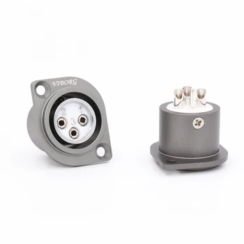 

Viborg Pure Copper Rhodium Plated XLR 3 pin Male Female socket PTFE insulation