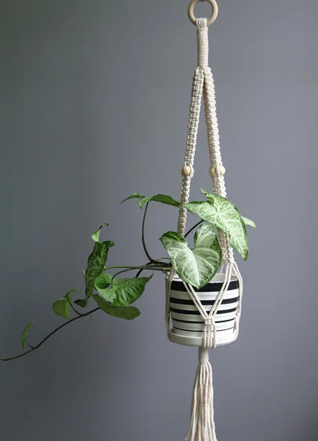 Новое поступление, подвеска для растений из макраме ручной работы, горшочек, вешалка для комнатных растений, садовая вешалка для растений - Цвет: 8
