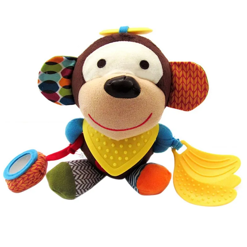  Baby Toy Plush Teether Hanging Bed Pendant Safe Around Crib Revolves Stuffed Stroller Rattles Anima