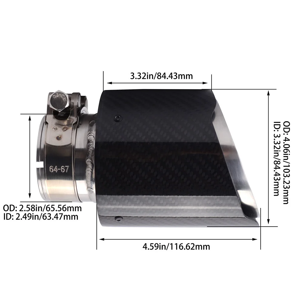 ESPEEDER 1 шт. вход 51 мм выход 76 мм карбоновый наконечник выхлопа Глушитель Трубы для BMW BENZ AUDI VW автомобильные аксессуары