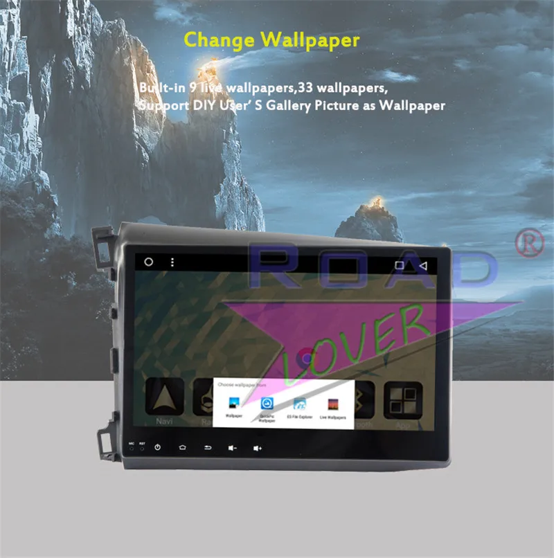 Clearance Roadlover Android 8.1 Car Multimedia Radio Player For Honda Civic 2012 2013 2014 Stereo GPS Navigation Automagnitol 2 Din NO DVD 15