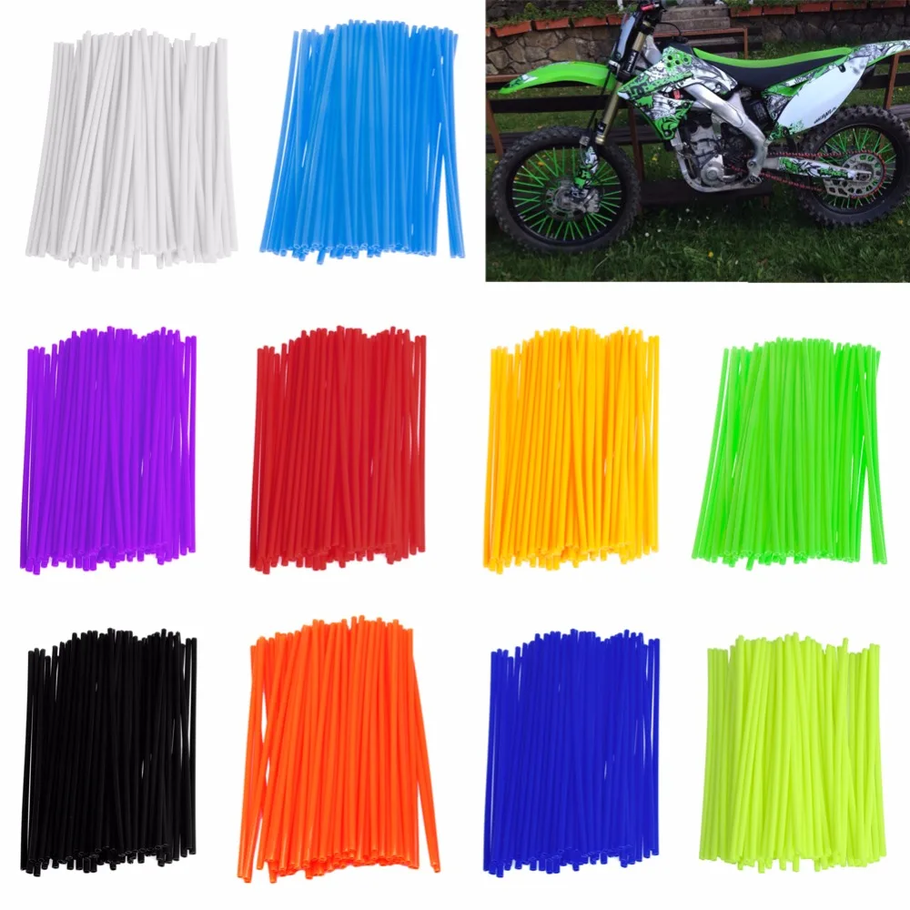 

72Pcs Wheel Spoke Skins Kit 18" - 21" Rims Guard Covers For HONDA CR YZ KX CRF Motorcycle Parts Handlebars Levers