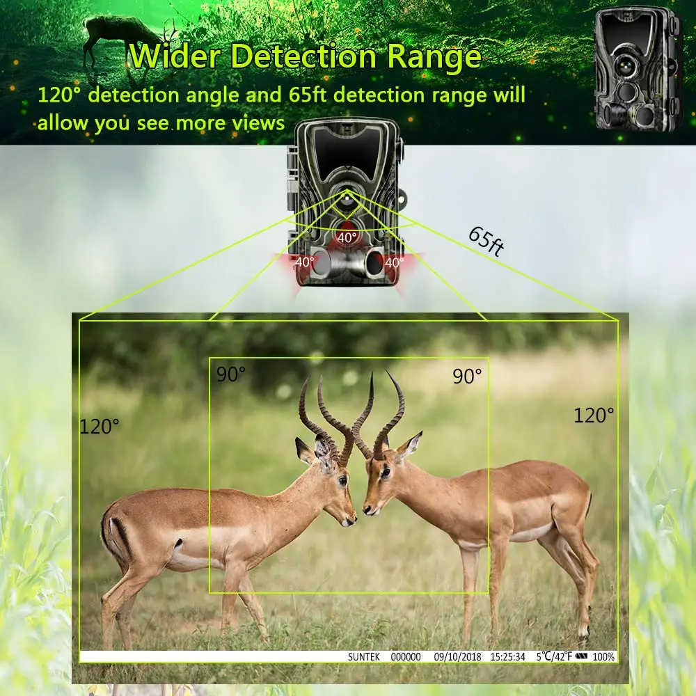 Caça Câmera Foto Armadilhas 1080 p Visão Noturna Infravermelha Jogo Trilha Chasse Scout Guarda Selvagem Hc801 16mp 5 High Quality Esporte e Lazer