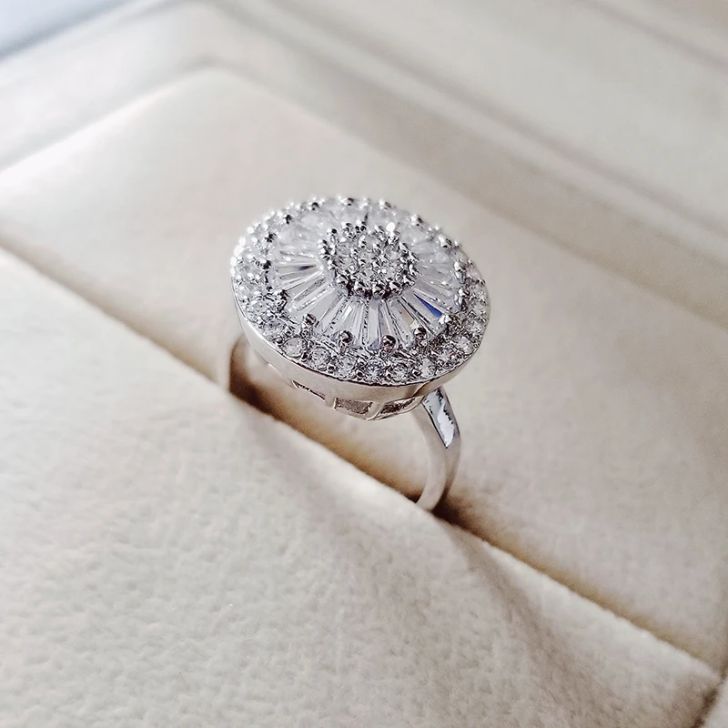 Настоящее серебро 925 пробы, новинка, роскошное голубое серебряное кольцо для женщин, Подарок на годовщину, ювелирное изделие R5094