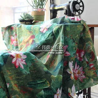 

2019 Cortina Curtains For Curtain Free Shipping Oil Painting Style Flax Printing Of Cotton And Costume Qipao A Rice Fabrics