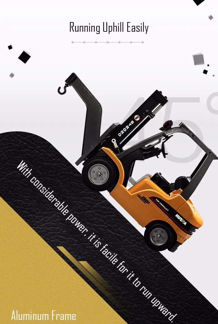 HuiNa Toys RC Car Forklift Truck 8 Channel 2.4G 110 RC Excavator C (1 (14)
