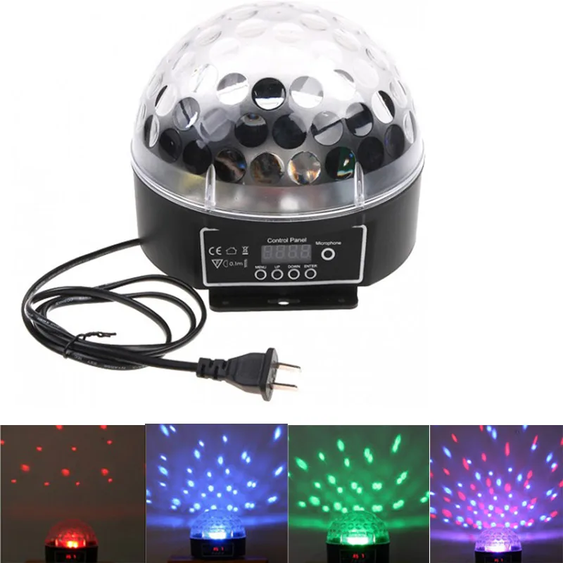 

Big Promotion Mini LED RGB Crystal Magic Ball Effect Light DMX Colorful Rotating Disco DJ DMX512 Stage Lighting EU/US Plug