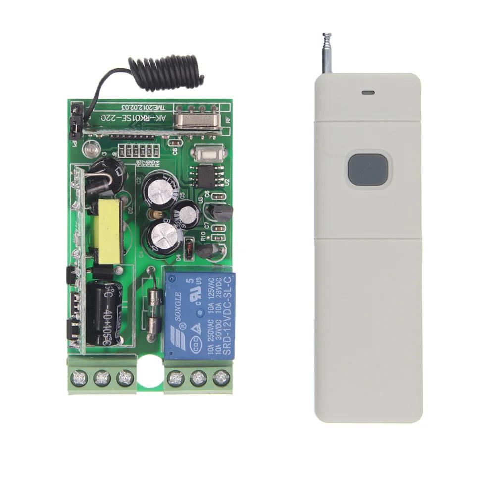

3000m Long Distance AC 85V-265V 110V 220V 1 CH Channel 1CH RF Wireless Remote Control Light Switch System Receiver + Transmitter