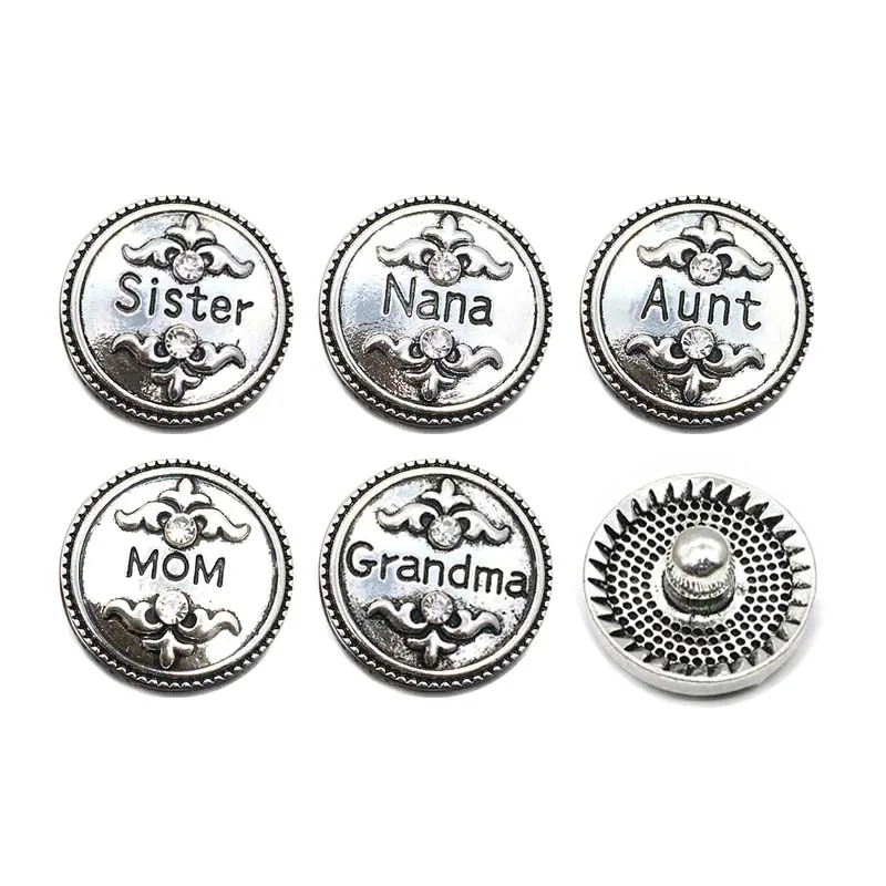 

Wholesale w283 sisters 18mm rhinestone metal snap button for Bracelet Necklace Jewelry For Women jewelry Fashion accessories