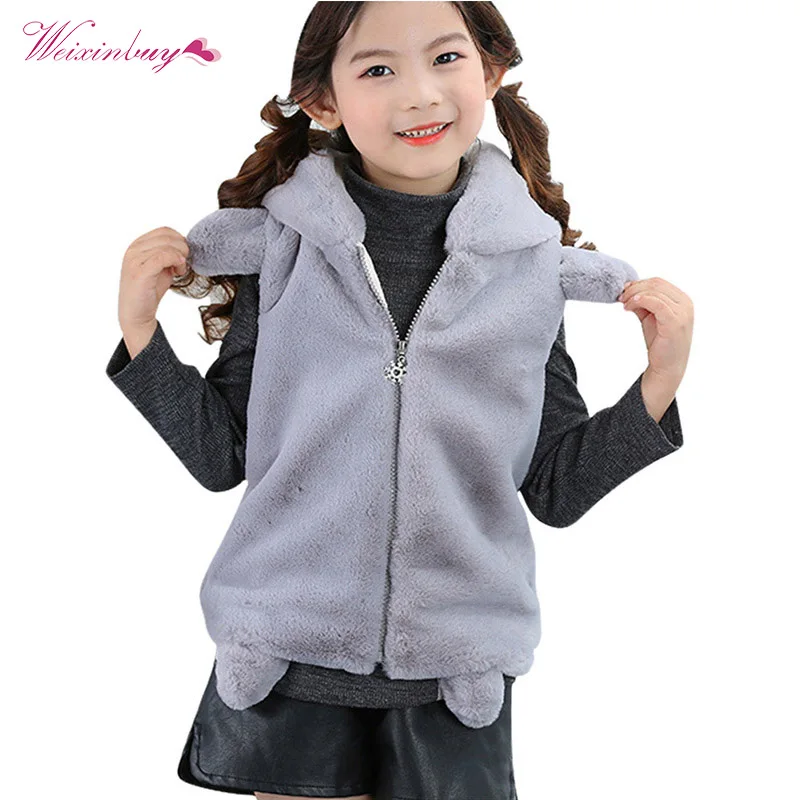 Winter Baby Girls Boy Waistcoat Thick Velvet With Fleece Kids Warm