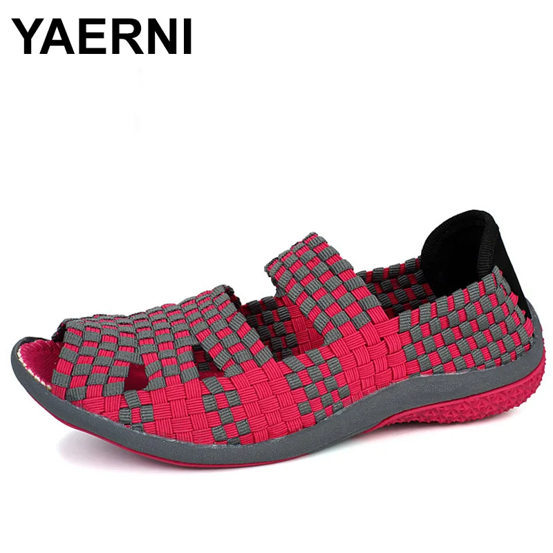 Женские летние туфли на платформе YAERNI Удобная Повседневная дышащая эластичная