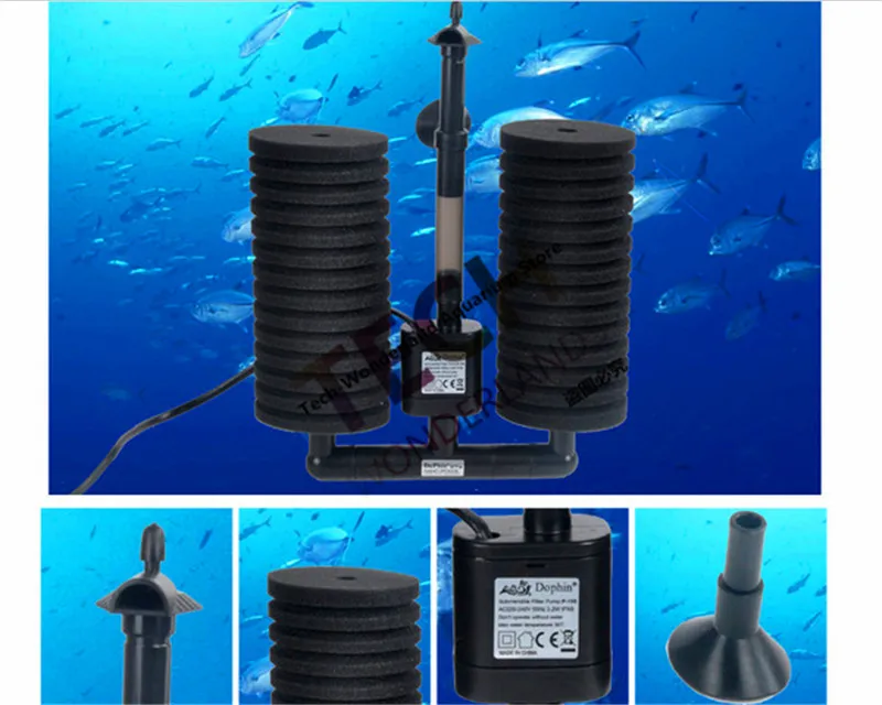 Double Sponge Head Electric Water Internal Filter For Aquarium Fish