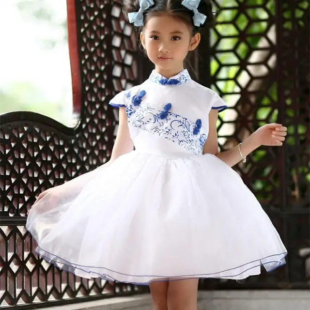 BL Style Chinois Enfants Robe De Cr ateur De Mode Filles bl-style-chinois-enfants-robe-de-cr-ateur-de-mode-filles