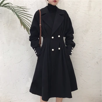 

Fashion women comfortable warm long coat new arrival high quality korean OL temperament outerwear holiday plus size thick trench