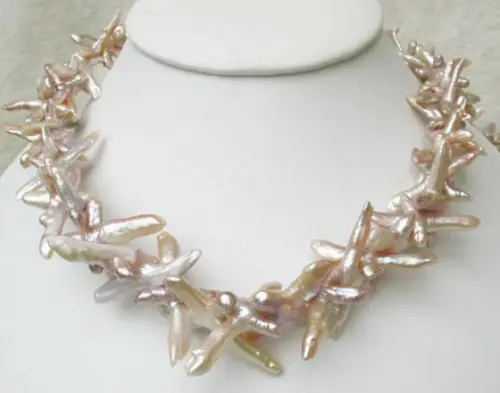

xiuli 0015117 necklace lavender pearl 35mm cross biwa pearl beads