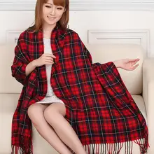 Women Plaid font b Tartan b font Scarf Oversized Neck Warm Shawl Checked Wrap Pashmina Stole