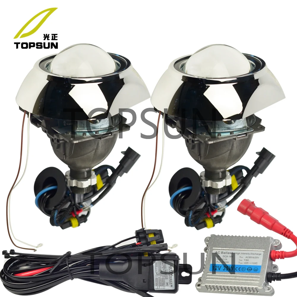 

3 inch Bifocal Koito Q5 Projector Lens,Bezels Shrouds overs,HID Xenon Bulb,H/L Beam Control Cable,for H1 H4 H7 H1