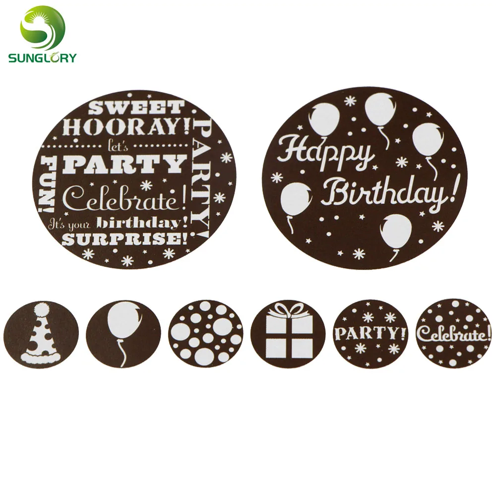 Fondant 8PCS SET Happy Birthday Cake Stencil Mold Cupcake Cookie