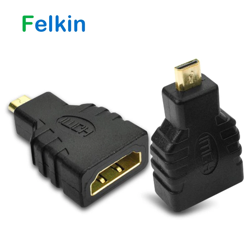 Felkin Micro HDMI to HDMI Adapter Male to Female HDMI 1.4 3D Extension Adapter 1080P Converter for Phone Tablet HDTV Camera MP4