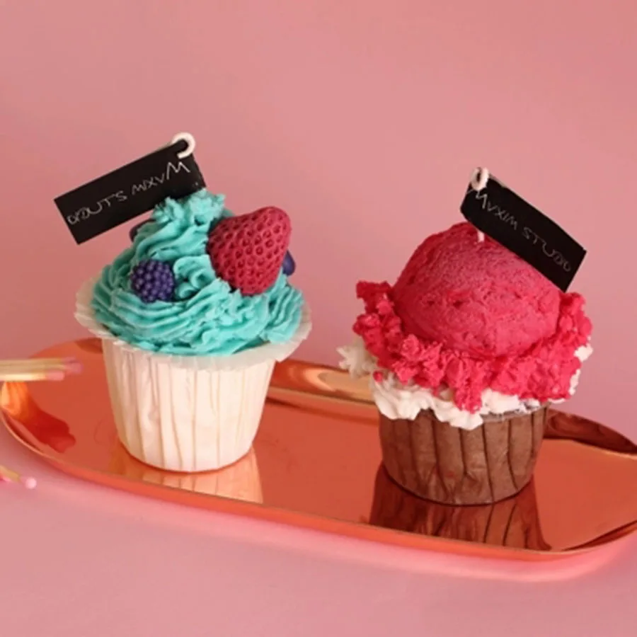 

Fruit Scents Ice Cream Handmade Candle Decoration Aromatherapy Decorative Flameless Candles Wedding Geurkaarsen Girlfriend Gift