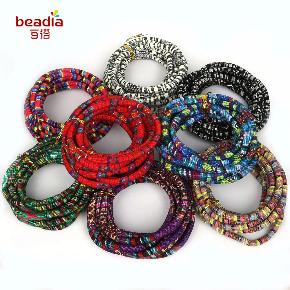 

Hot 3m/bag width 5mm Car line cloth rope Multicolors Bohemia Fabric Cord Rope String clothing accesories