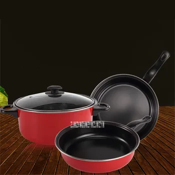 

New Arrival Three-piece Pot Set Soup Pot Colorful Non-stick Cookware Sets Promotional Activities Gifts With One Pot Cover Hot
