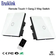 Умный дом автоматизация ЕС стандарт 1 банда 2 способ RF433 Сенсорная панель Wifi Пульт дистанционного управления настенный выключатель света совместимый Broadlink 2 шт
