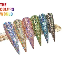 TCT-347 голографическая устойчивая к растворению массивная смесь шестигранных ногтей Блеск для украшения ногтей боди-арт макияж стакан поделки своими руками