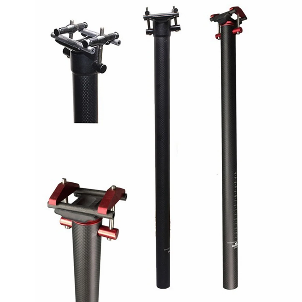 Matte 3K Carbon Folding Bike Seat Post Bicycle Tube 33.9/34.9*580MM For MTB / Road Parts | Спорт и развлечения