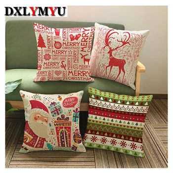 

Christmas Cushion Cover Home Decor Throw Pillowcase Cartoon Pattern Decorative Cushion For Sofa Car Pillow Case Christmas Gifts