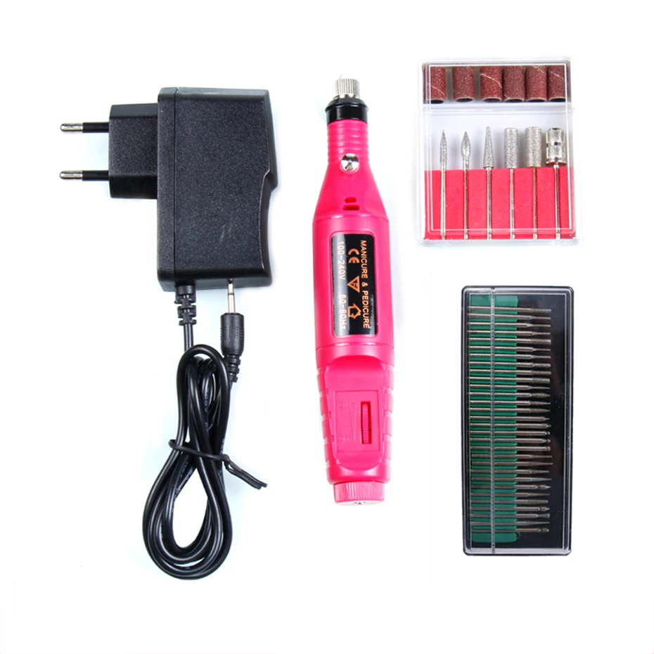 

1Set Professional Electric Nail File Kit Manicure Machine Pen Pedicure Tips 36 Bits Nail Art Tools Kit Accessories New Gift