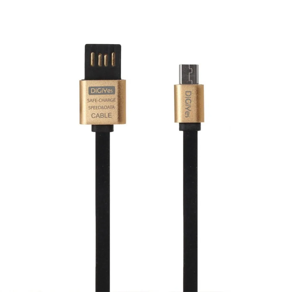 DiGiYes 마이크로 USB 양면 2.0 금속 데이터 케이블 안 드 로이드 휴대 전화 및 태블릿에 대 한 플랫 국수 케이블