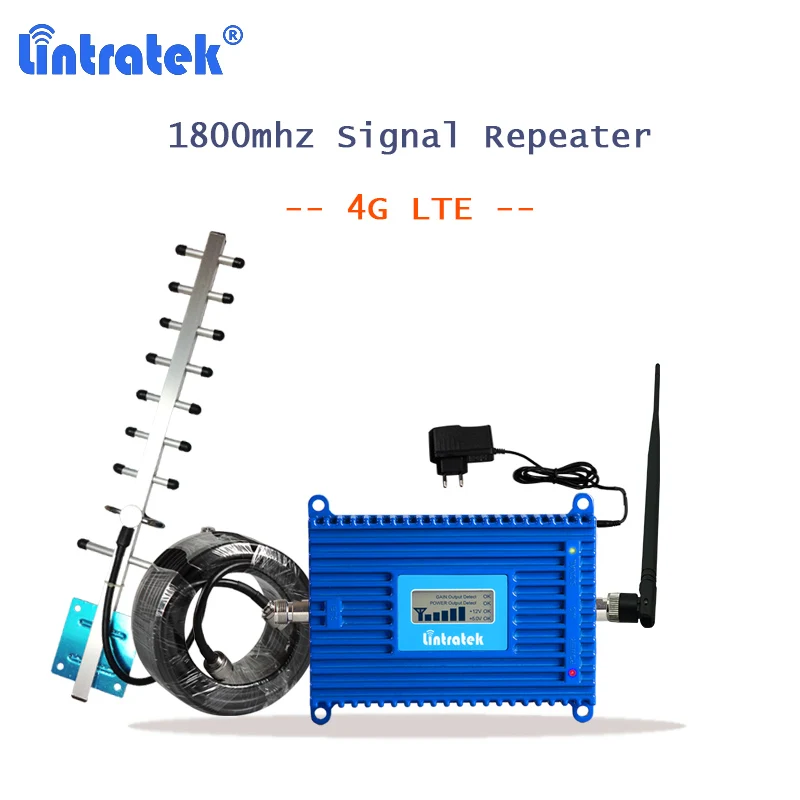 

lintratek repeater lte 1800 DCS Band 3 booster 1800mhz 4g cellphone signal repeater with 4g antenna 1800 gsm amplifier 70dB S38