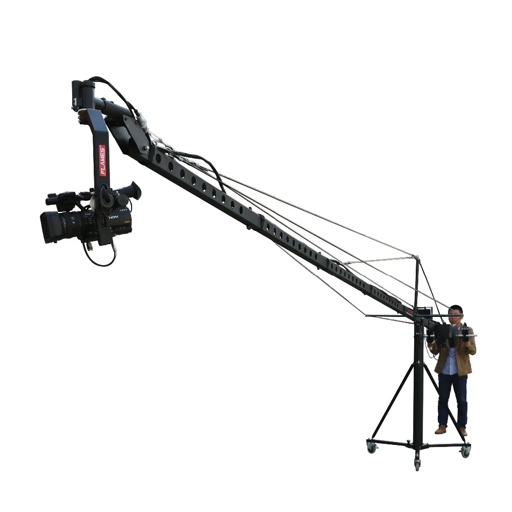 7.5 meter 5 meter electric film jib wedding crane camera dlsr head hdv shooting crane with battery monitor tripod dolly air box