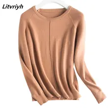 Litvriyh 19 new round neck knitted sweater women sweaters and pullover long sleeve warm female pullover women knitted top jumper Litvriyh 19 new round neck knitted sweater women sweaters and pullover long sleeve warm female pullover women knitted top jumper