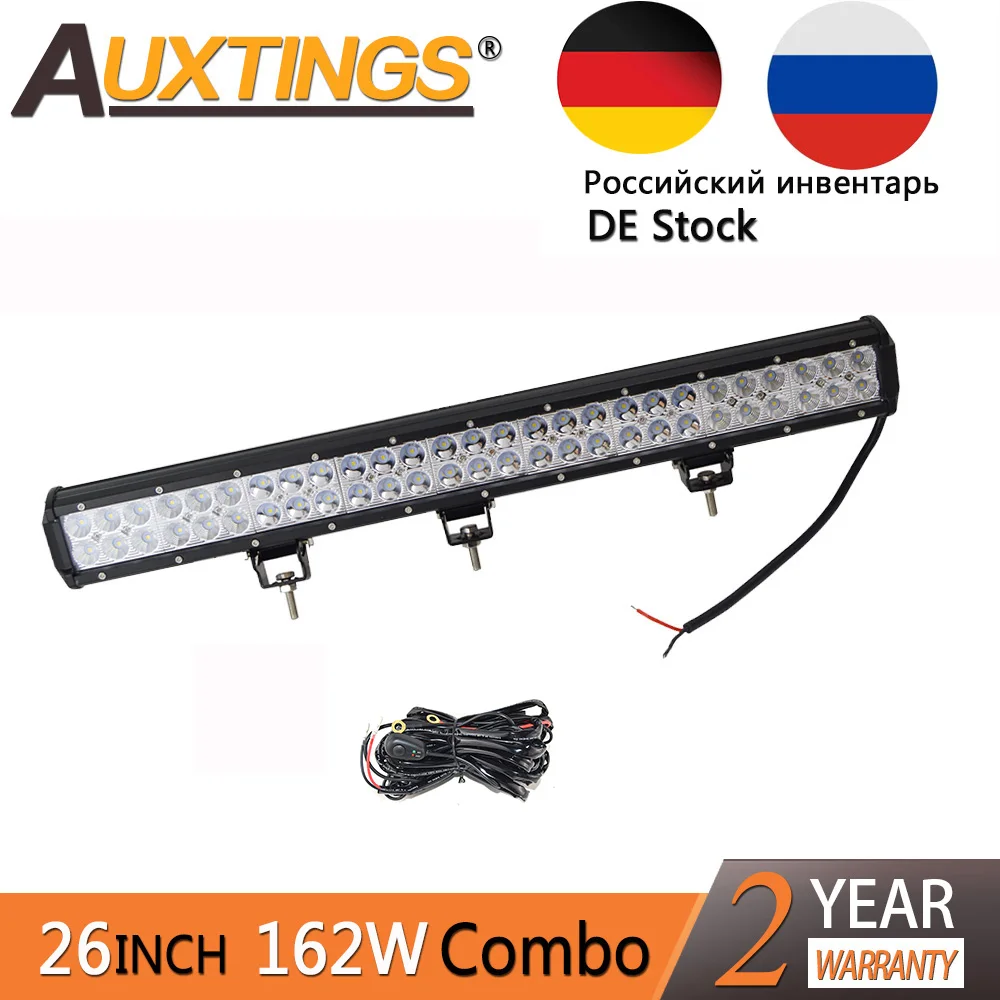 Auxtings 26''inch 162 W двойной ряд Подвижный кронштейн IP67 Водонепроницаемый 4x4 светодиодный свет бар для грузовика внедорожный вождения 12 V 24 V 4WD