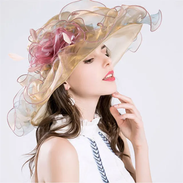 2017 Brand New Women Kentucky Derby Hats Organza Hat Church 2017 Brand New Women Kentucky Derby Hats Organza Hat Church Wedding Fl Wide Large