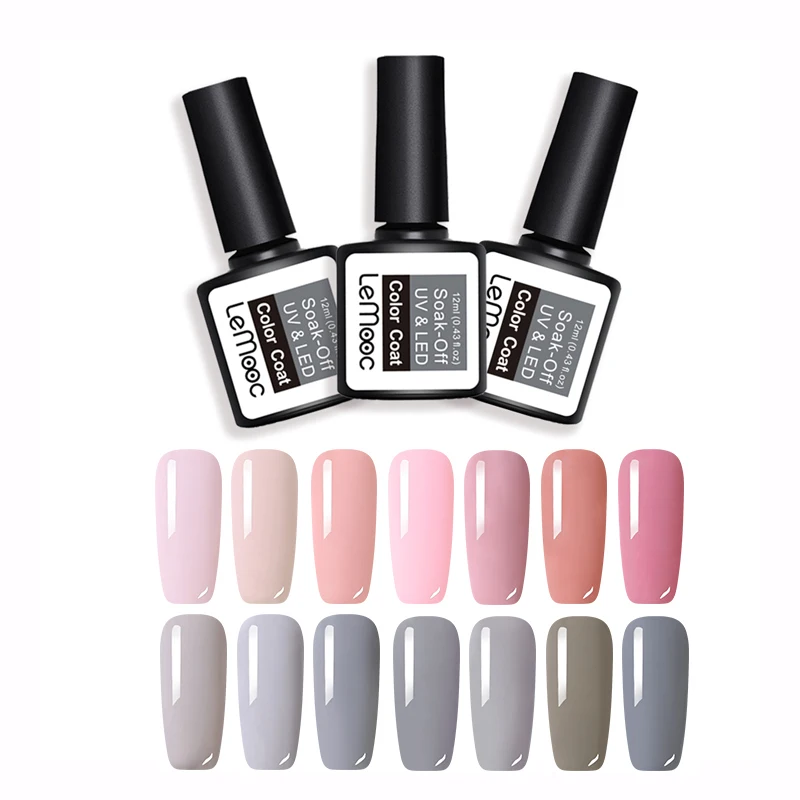 

LEMOOC 12ml Series Nail Gel Polish Bright Cherry Red Purple Color Soak Off LED UV Gel Varnish Long Lasting Nail Art Lacquer