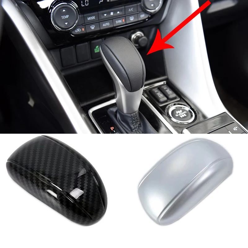 

Car styling abs Carbon FIBER Gear Shift Knob Cover trim Automatic Transmission For Mitsubishi Eclipse Cross 2017 2018 2019