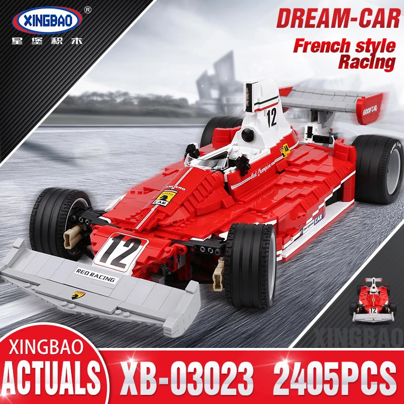 

XingBao 03023 Genuine 2405PCS The Red Racing Car Set Building Blocks Bricks Educational Toys for Children Holiday Gifts XB03023