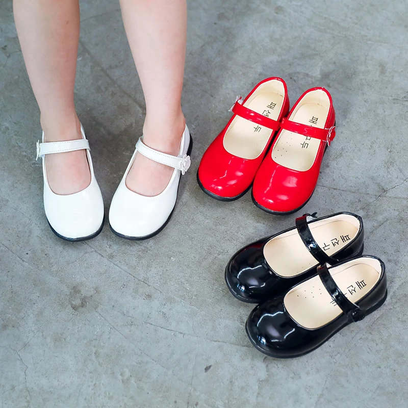 Spring New Childrens girls shoes leather shoes mary jane shoes girls flats oxford shoes girls sandals girls high heel shoes black student Leather shoes Girls Kids School Shoes Black Red White 3 4 5 6 7 8 9 10 15Year