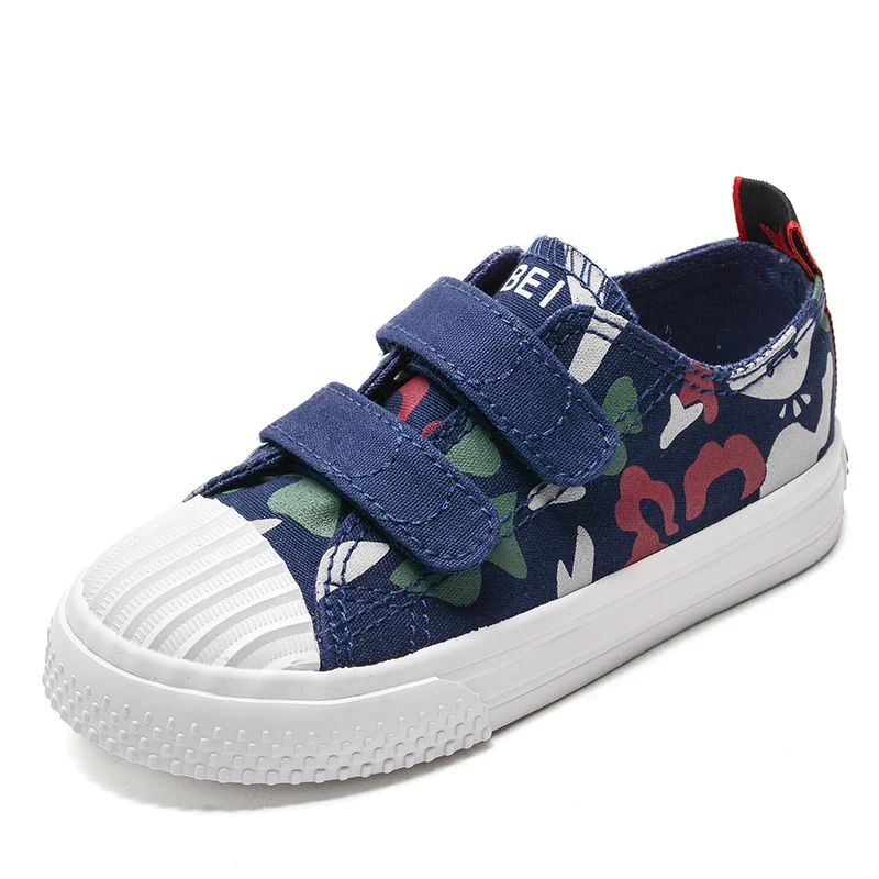 

NEW Boys And Girls Canvas Shoes Fashion Camouflage Kids Sneakers Breathable Hook & Loop Casual For Children Size 24-37