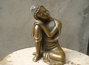 

Elaborate Chinese Fengshui Handmade Old Copper Statue - Sleeping Sakyamuni Buddha