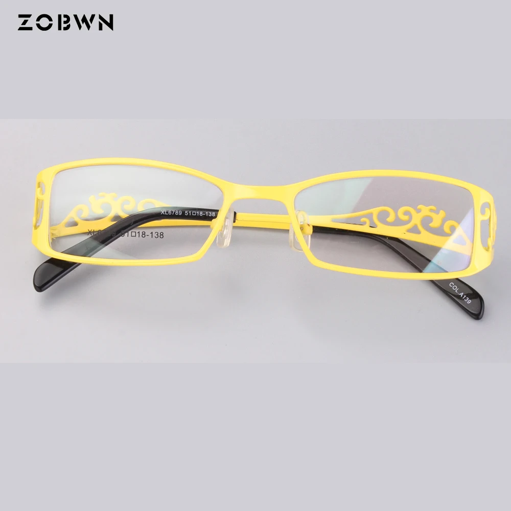 

New Fashion full frame metal Glasses Men Women Optical Glasses With Clear Glass for prescription Glasses Women's Frame yellow