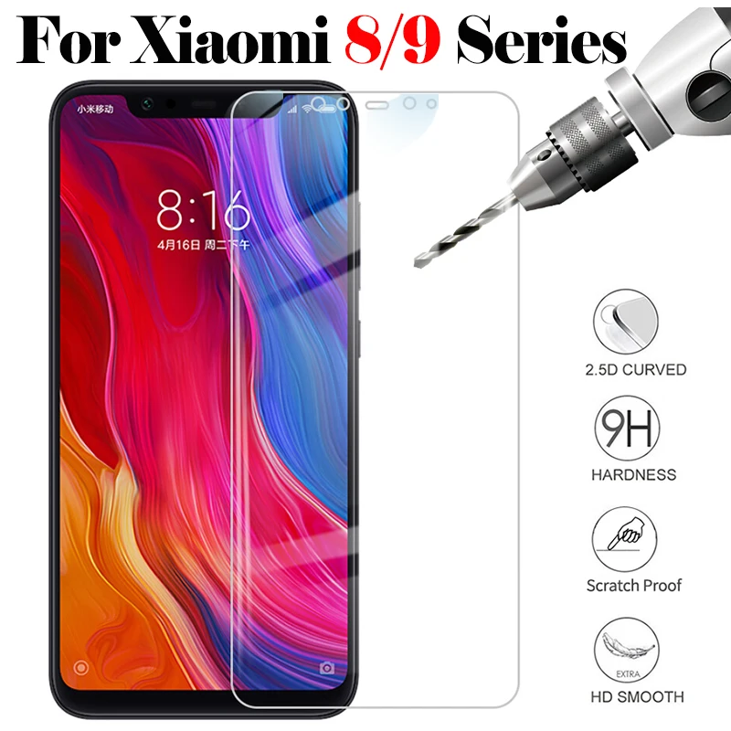 

For Xiaomi Mi 8 Glass Screen Protector For Mi 9 se Light Lite Pro Protective Glass On Ksiomi My Mi8 Mi9 8se 9se Tremp Glas Film