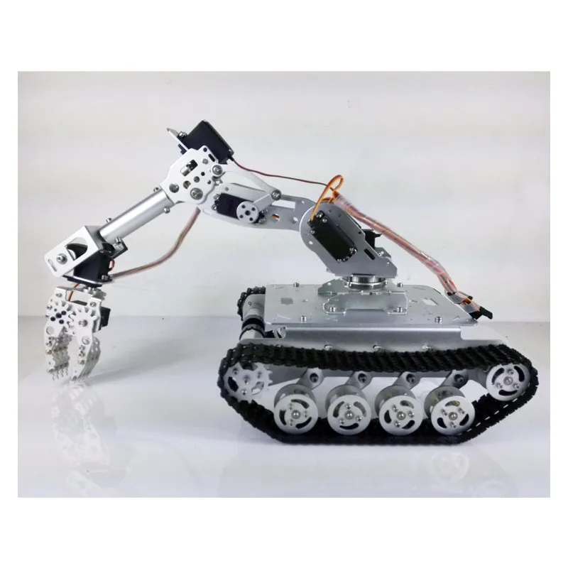 2018 Shock Absorber RC Tank Car WiFi + 7-DOF Robot Arm Gripper + 7pcs MG996R Servos TS100 Smart RC Robot Tank Kit