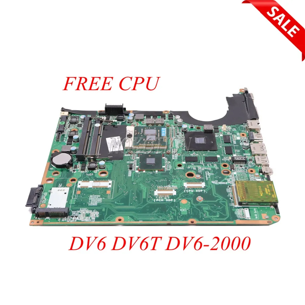 NOKOTION 605704-001 DA0UP6MB6F0 материнская плата для ноутбука hp Pavilion DV6 DV6T DV6-2000 1 ГБ видеокарта DDR3 основная плата Бесплатный процессор