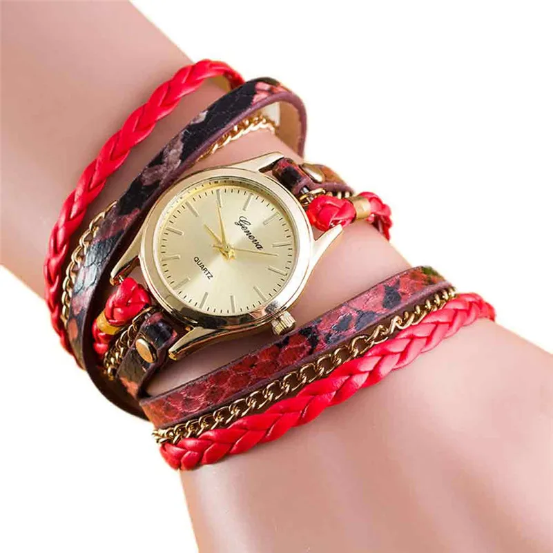 New Fashion Women's watches casual watches Around Bracelet Watch Synthetic Leather Chain Watch Clocks Female Reloj mujer M11 (7)