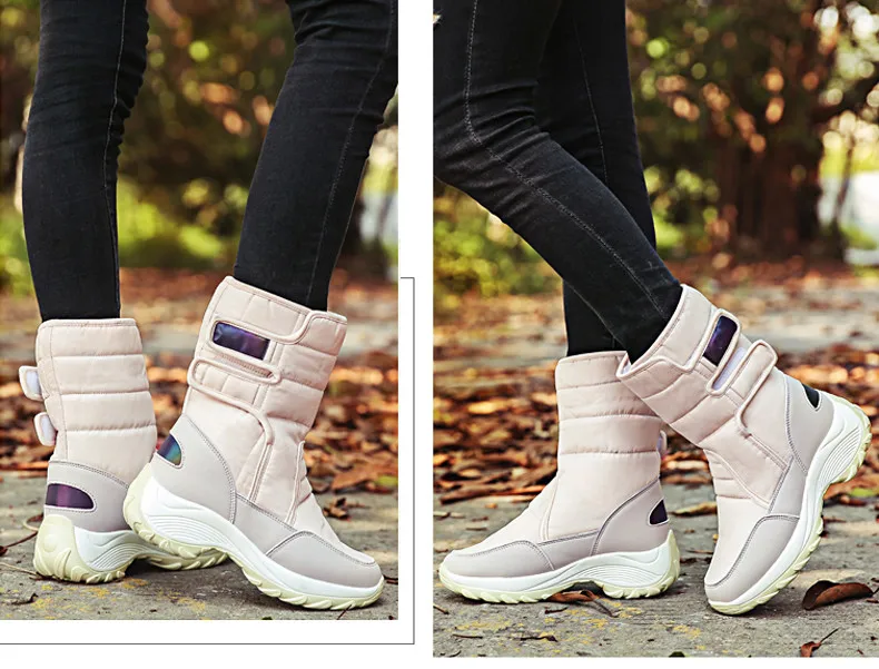 2019 Winter women snow boots women warm push ankle boots female high wedge waterproof Boots rubber hiking boots shoes (12)